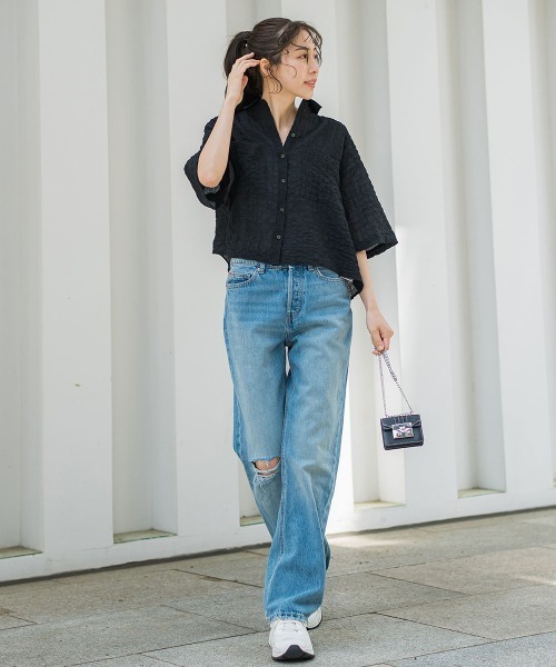 「VICKY」 半袖シャツ M オフホワイト レディース_画像6