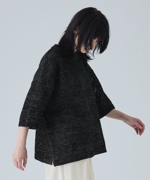「VELNUS」 半袖ニット M ブラック メンズ_画像3