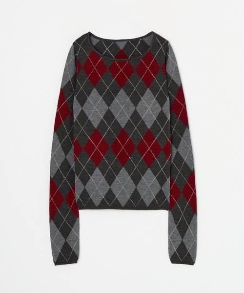 BEEDEN ニット セーター ARGYLE LOOSE KNIT TOPS レディース
