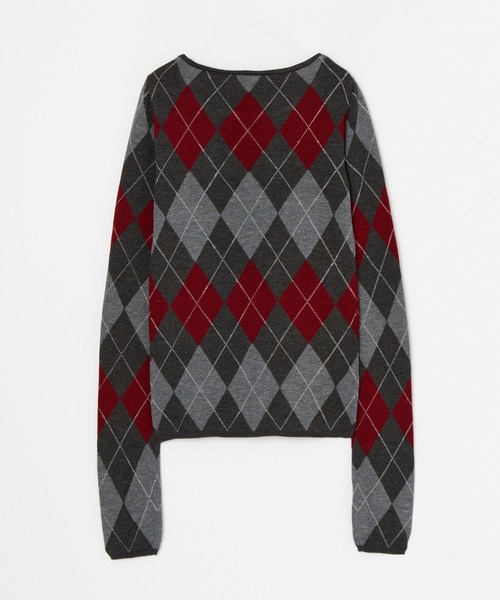 BEEDEN ニット セーター ARGYLE LOOSE KNIT TOPS レディース