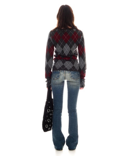 BEEDEN ニット セーター ARGYLE LOOSE KNIT TOPS レディース