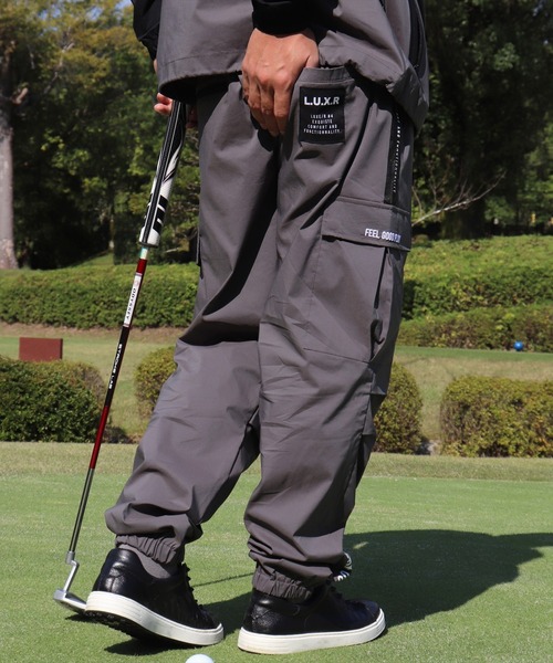カーゴパンツ (RM)「LUXE/R GOLF」ストレッチ クロス サイドライン
