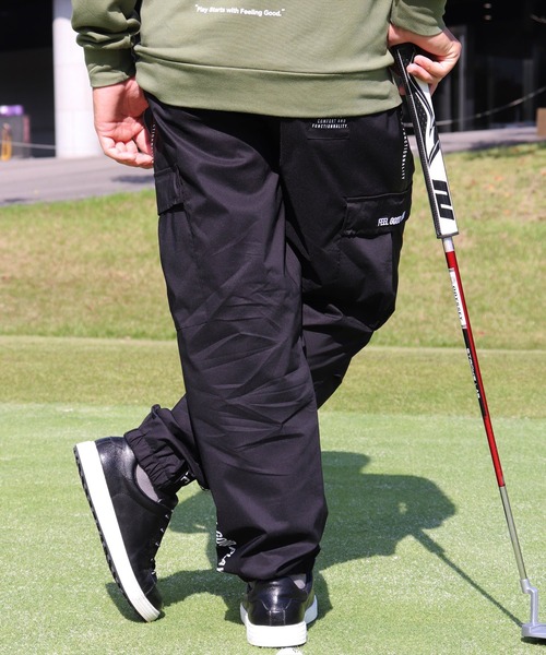 カーゴパンツ (RM)「LUXE/R GOLF」ストレッチ クロス サイドライン