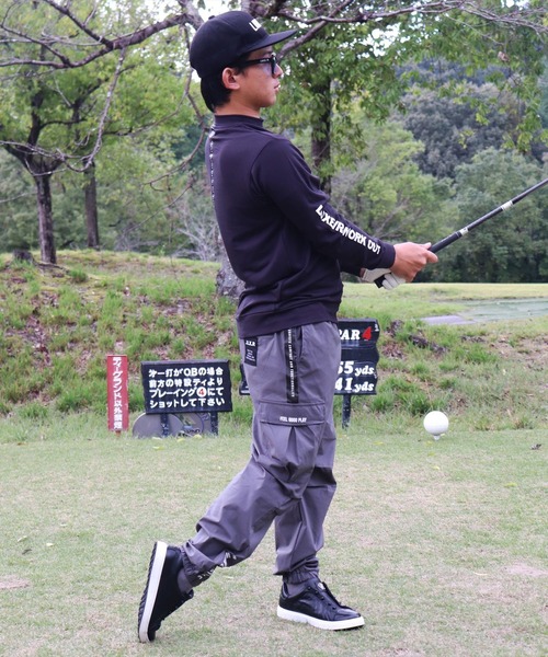 カーゴパンツ (RM)「LUXE/R GOLF」ストレッチ クロス サイドライン