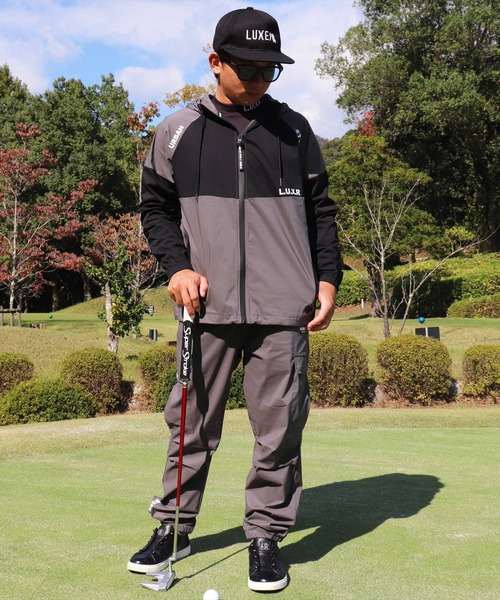 カーゴパンツ (RM)「LUXE/R GOLF」ストレッチ クロス サイドライン