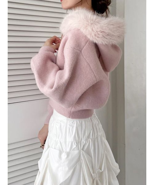 SNIDEL スナイデル Sustainableファー付きニットパーカー Sustainableファー付きニットパーカー(ニット)｜トップス｜SNIDEL