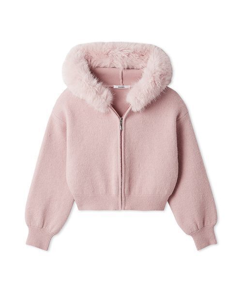 Sustainableファー付きニットパーカー SNIDEL（スナイデル） パーカー Sustainableファー付きニットパーカー