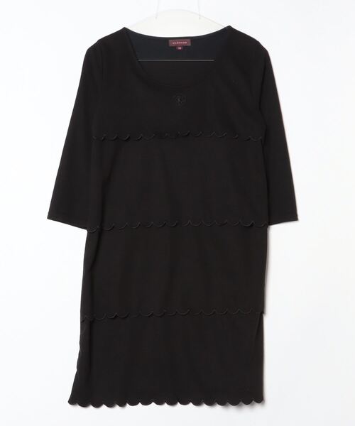 CLATHAS（クレイサス） 7分袖ワンピース 38 ブラック レディース