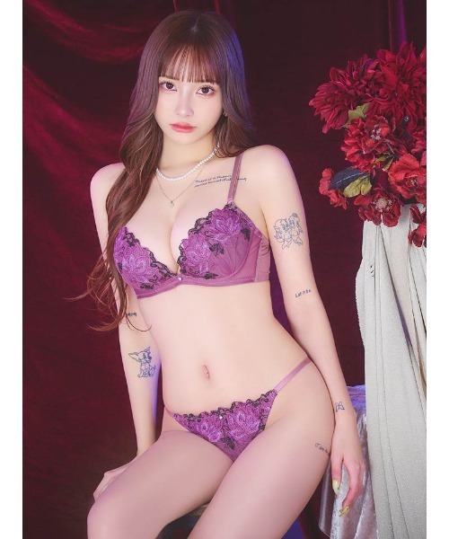 ⑥ブラジャーショーツセット ブラジャーショーツまとめ売り B65 ランジェリー ブラジャー ショーツセット マスカレードディープ