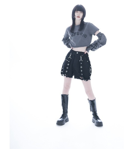 「REFLEM」 半袖Tシャツ FREE ブラック レディース_画像6