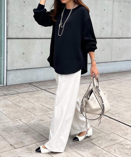 「Emma Taylor」 長袖ブラウス - チャコールグレー レディース_画像8