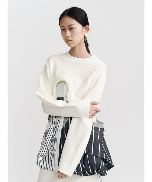 UN3D.（アンスリード） ブラウス シャツ DECONSTRUCTION DOCKING SHIRT