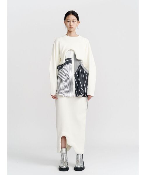 UN3D.（アンスリード） ブラウス シャツ DECONSTRUCTION DOCKING SHIRT