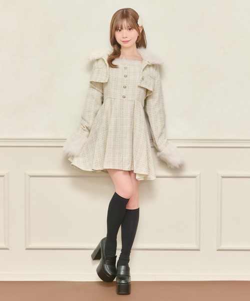 apres jour　ツイード セットアップ ミニワンピースショートジャケット アプレジュール ツイードミニワンピース ショートジャケット
