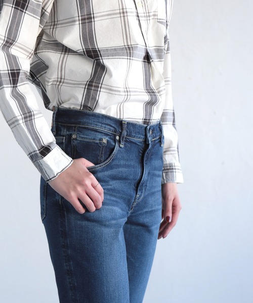 「D.M.G.」 デニムパンツ L インディゴブルー レディース_画像6