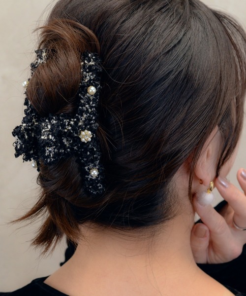 Heartdance（ハートダンス） ヘアクリップ ビジューツイードバンス