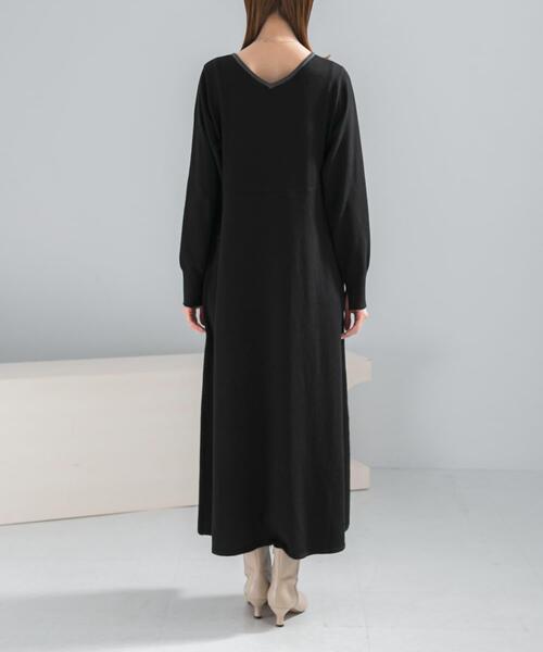 ワンピース ウォシャブルフレアシルエットニットワンピース : ZOZOTOWN