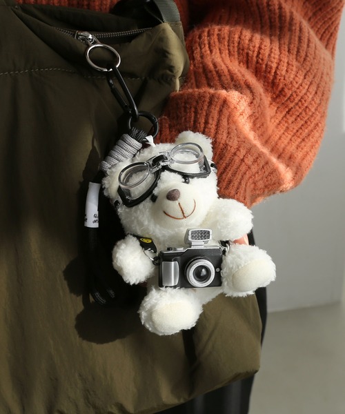 colleca la（コレカラ） キーホルダー ふんわりカメラマンくまの