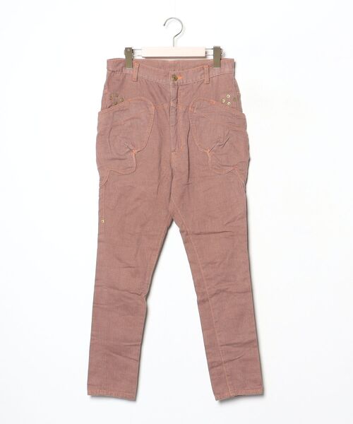 mercibeaucoup，リブパン/サルエルパンツ【美品】 mercibeaucoup,（メルシーボークー） パンツ 0 ブラウン レディース