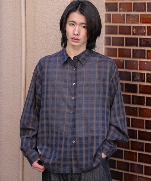 SINSS シャツ Ombre check shirt / オンブレチェックシャツ メンズ