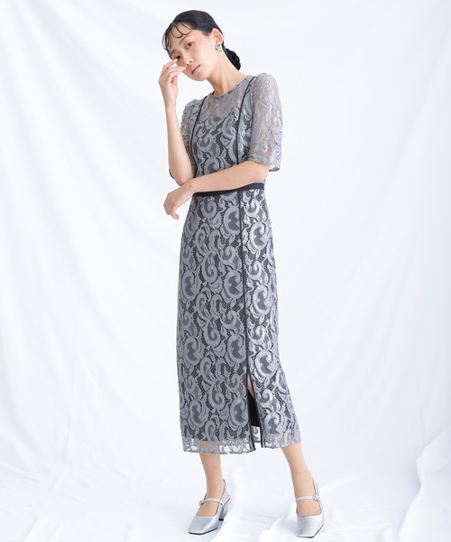 「atlo」 長袖ワンピース M グレー レディースの画像