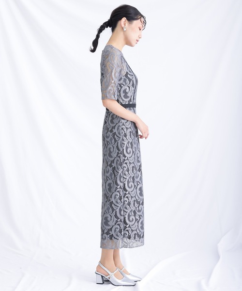 「atlo」 長袖ワンピース M グレー レディースの画像