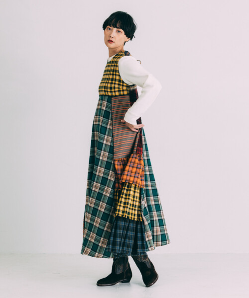 「Freada」 サロペットスカート ONE SIZE イエロー レディースの画像