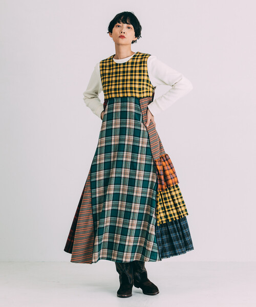 「Freada」 サロペットスカート ONE SIZE イエロー レディースの画像