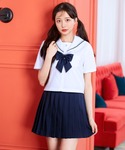 コスプレ 「制服コスプレ3点セット」ホワイト×...の詳細画像1