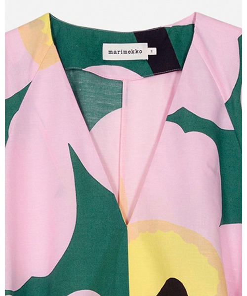 marimekko ピッコロ　緑とピンクの シャツワンピース 36 marimekko（マリメッコ） ワンピース 「一部店舗・オンラインストア
