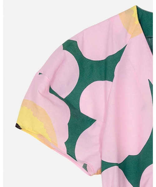 marimekko ピッコロ　緑とピンクの シャツワンピース 36 marimekko（マリメッコ） ワンピース 「一部店舗・オンラインストア