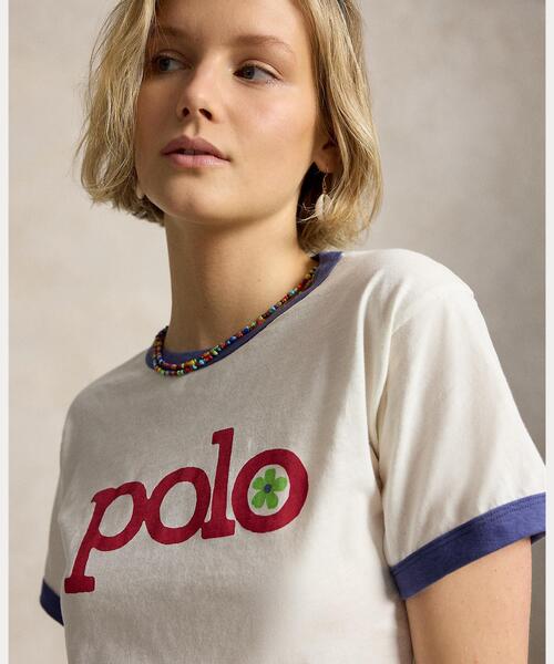 美品❤️現行タグ❤️ポロバイラルフローレン ロゴ コットン ジャージー Tシャツ L POLO RALPH LAUREN（ポロ・ラルフローレン） tシャツ ロゴ コットン