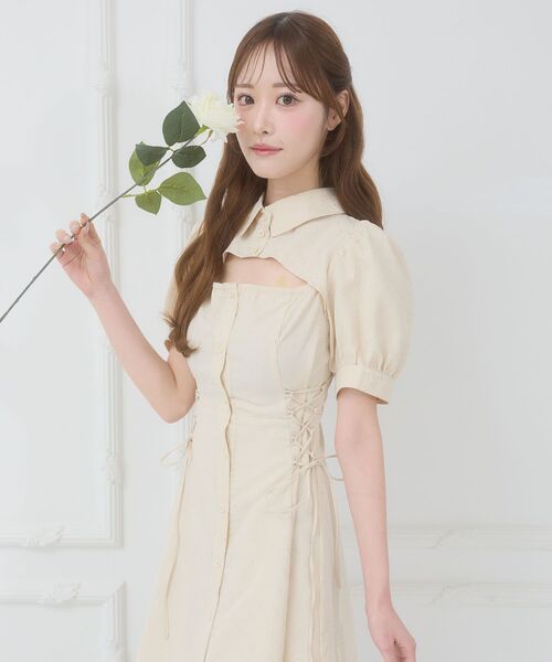 MAJESTIC LEGON（マジェスティックレゴン） シャツワンピース デコルテ