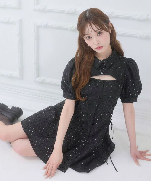 MAJESTIC LEGON（マジェスティックレゴン） シャツワンピース デコルテ