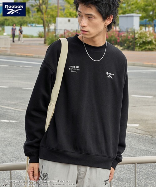 「Reebok」 スウェットカットソー M ダークネイビー メンズ_画像4