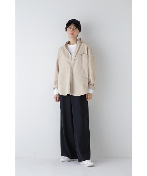 「human woman」 長袖シャツ「PARROTT CANVASコラボ」 MEDIUM ブルー レディースの画像