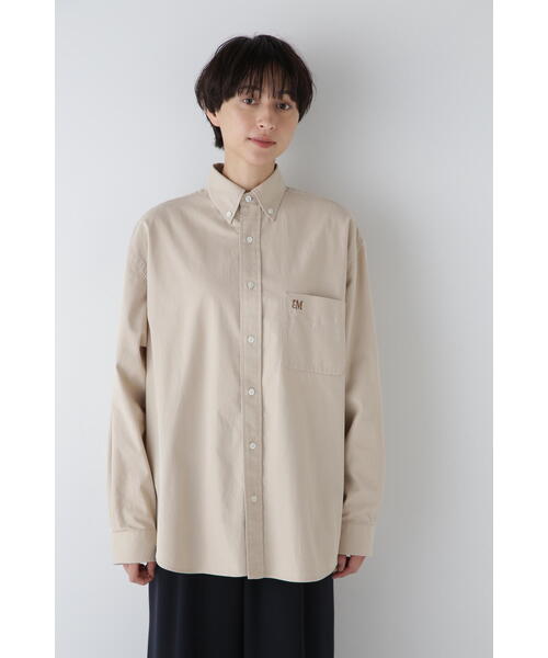 「human woman」 長袖シャツ「PARROTT CANVASコラボ」 MEDIUM ブルー レディースの画像