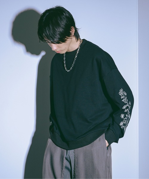 「Ellno Loset」 スウェットカットソー SMALL ブラック メンズ_画像3