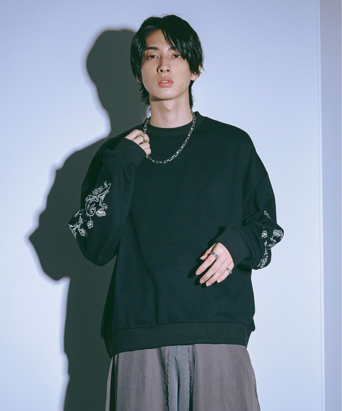 「Ellno Loset」 スウェットカットソー SMALL ブラック メンズ_画像6