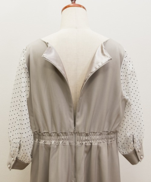 「CLETTE」 7分袖ワンピース LL ネイビー レディース_画像2