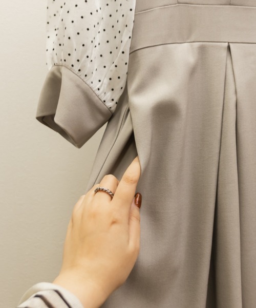 「CLETTE」 7分袖ワンピース LL ネイビー レディース_画像6