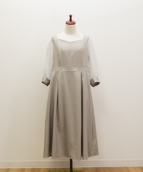 「CLETTE」 7分袖ワンピース LL ネイビー レディース_画像8