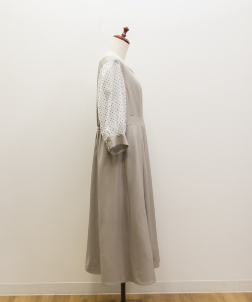 「CLETTE」 7分袖ワンピース LL ネイビー レディース_画像9