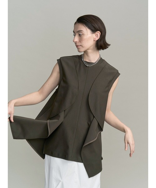 UN3D.（アンスリード） tシャツ WAVE RUFFLE JERSEY TOP / ウェーブ
