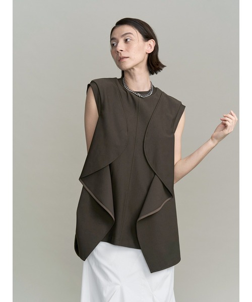 UN3D.（アンスリード） tシャツ WAVE RUFFLE JERSEY TOP / ウェーブ
