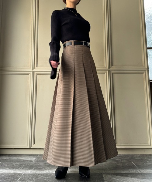 「junoah」 フレアスカート X-LARGE ブラウン レディース_画像5