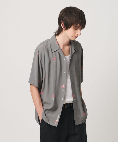TOWN シャツ 半袖 「TOWN」FLAMINGO オープンカラー シャツ メンズ