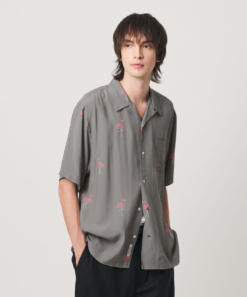 TOWN シャツ 半袖 「TOWN」FLAMINGO オープンカラー シャツ メンズ