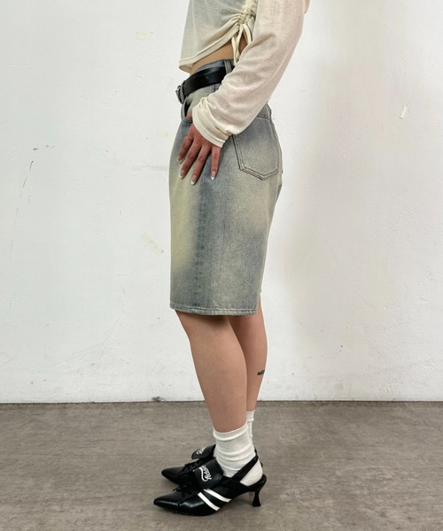 「WHO'S WHO gallery」 デニムハーフパンツ FREE ネイビー レディース_画像7