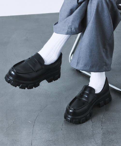 「FREAK'S STORE」 ローファー 23.0cm ブラック メンズ_画像4